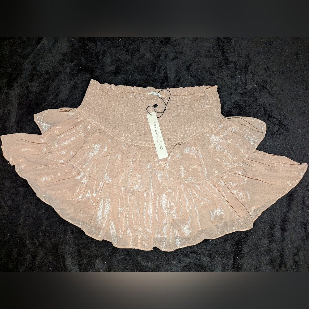 NWT Mustard Seed Pearly Pink Layered Skort